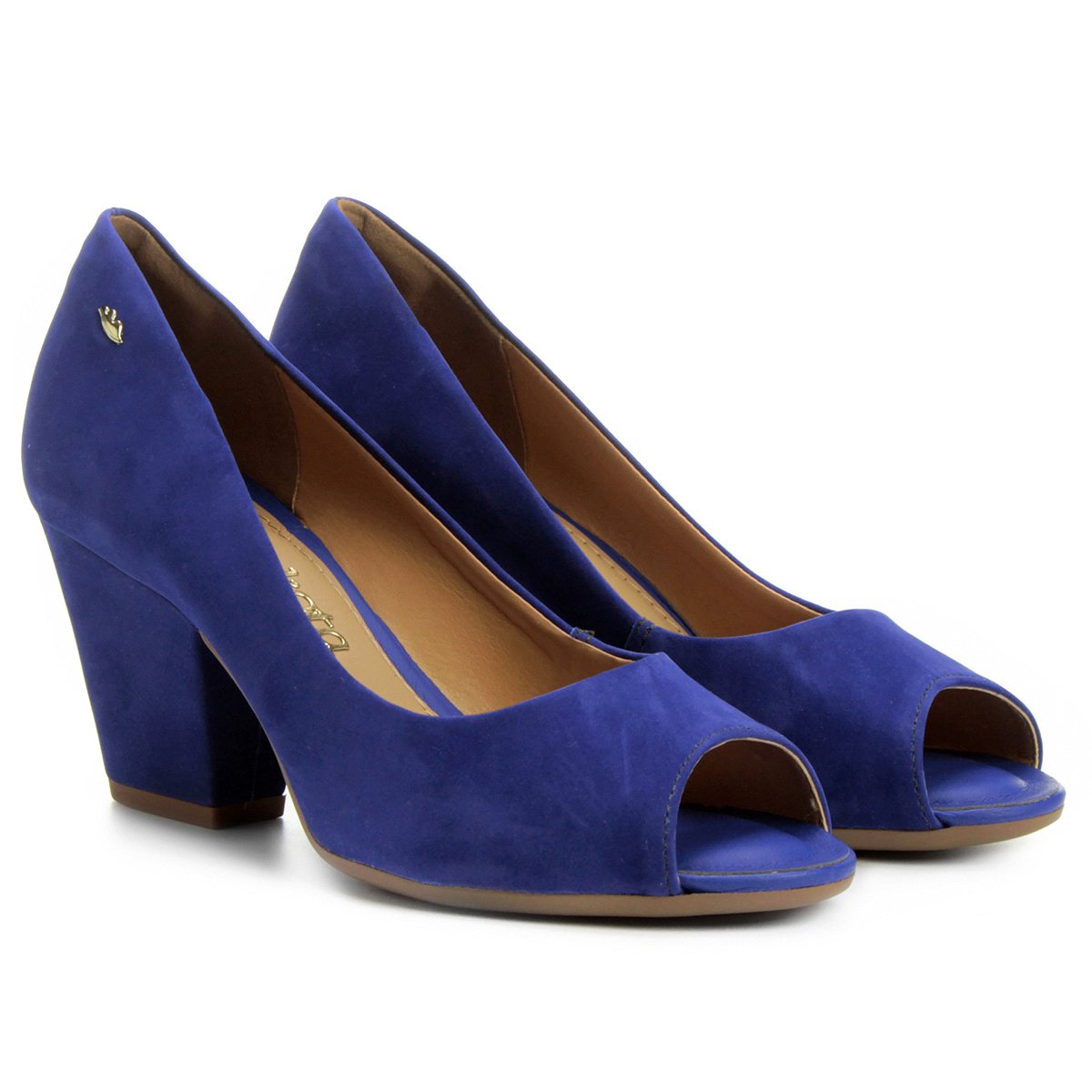 Peep Toe Dakota Salto Grosso - Azul | Zattini