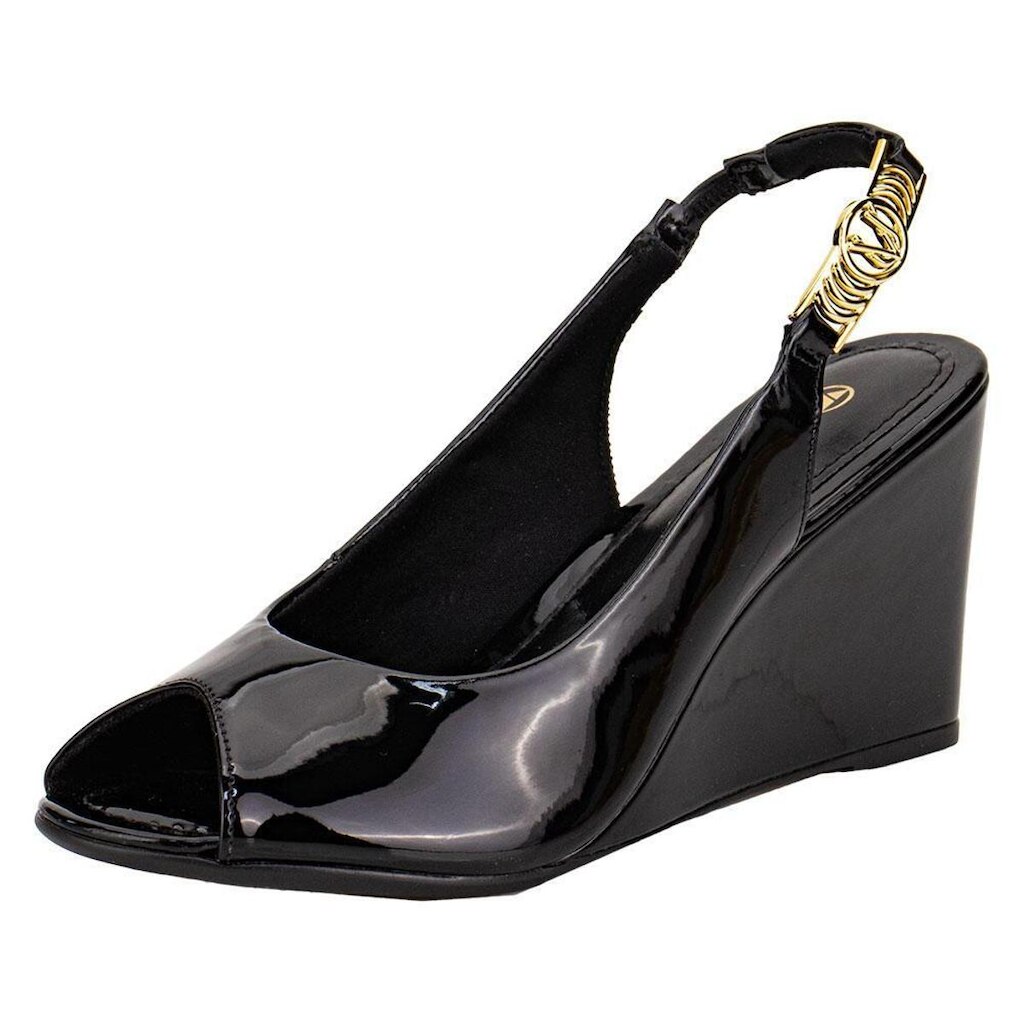 Peep Toe Feminino Anabela Via Uno 975009