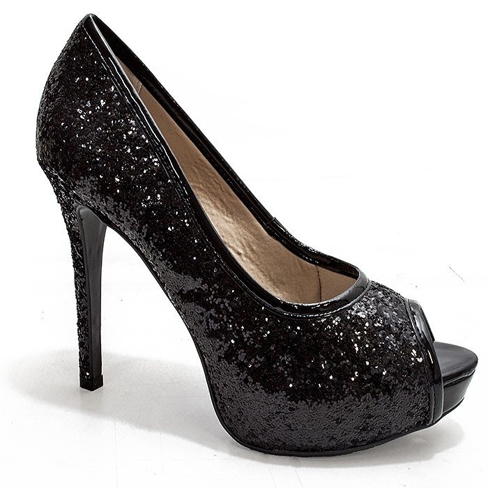 sapato preto com glitter