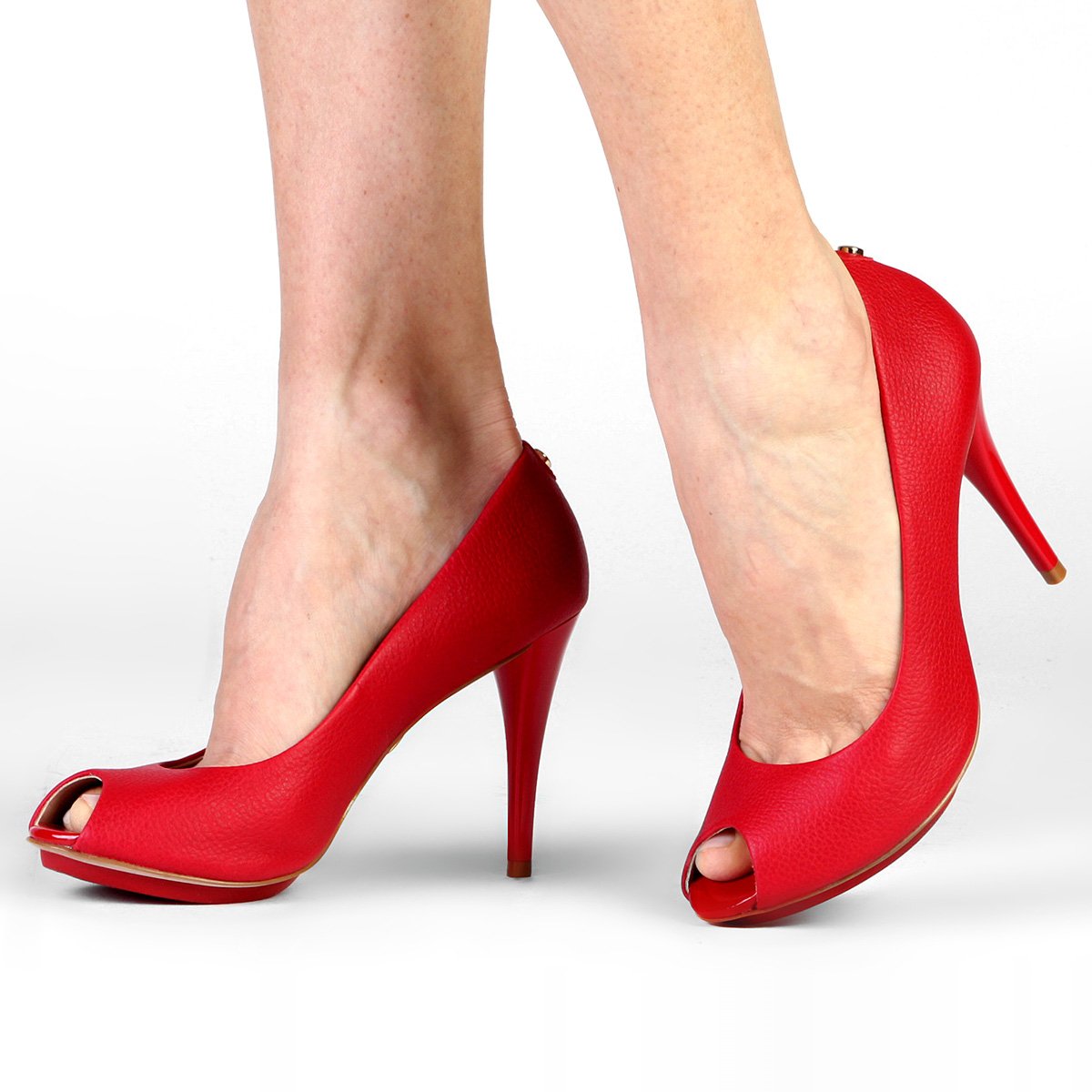 Peep Toe Jorge Bischoff Básico - Vermelho | Zattini