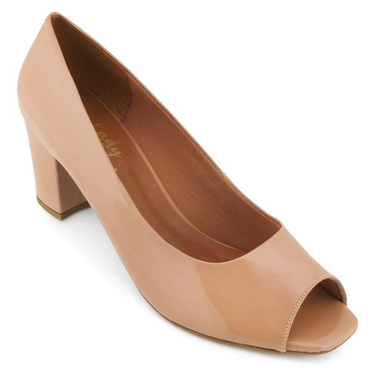 Peep Toe Lady Queen Feminino - Bege