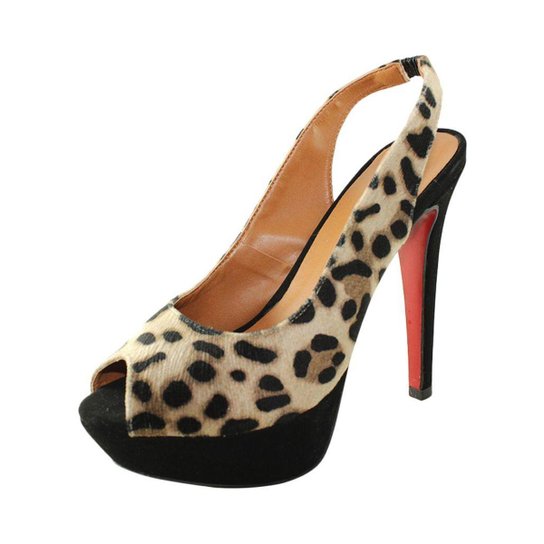 Peep Toe Luiza Onça Sobreira Feminino - Bege