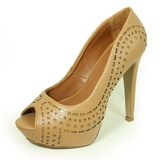 Peep Toe Luiza Sobreira Feminino - Bege