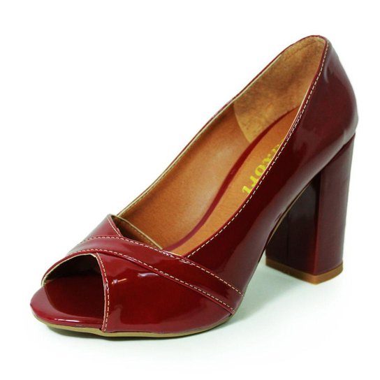 Peep Toe Luiza Sobreira Feminino - Vinho