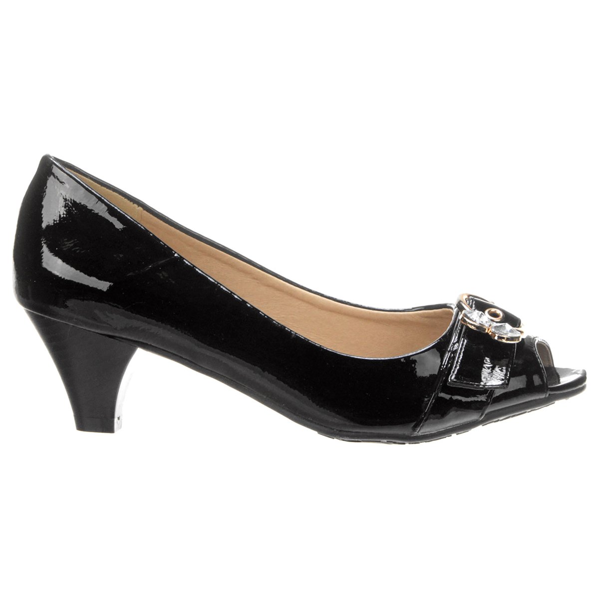 Peep Toe Mooncity Coração - Preto | Zattini