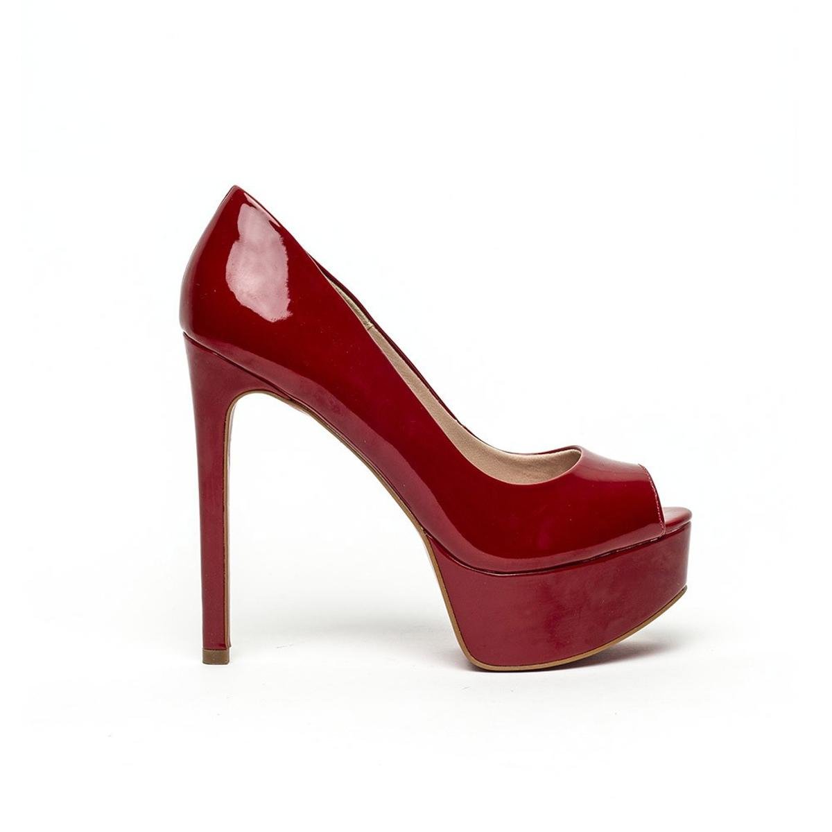 Peep Toe Paula Brazil Bruna Sola Verniz Feminino - Nude | Zattini