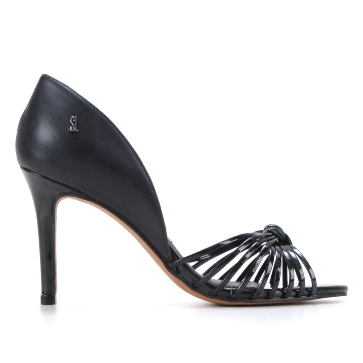 Peep Toe Santa Lolla Salto Alto Tiras Cruzadas - Preto Menor preço em Peep Toe Santa Lolla Salto Alto Tiras Cruzadas - Preto