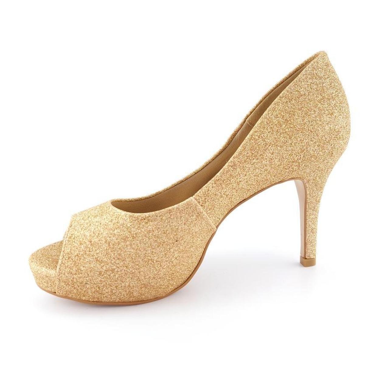 Sapato para noivas e festas Dourado/Nude - PNF 29