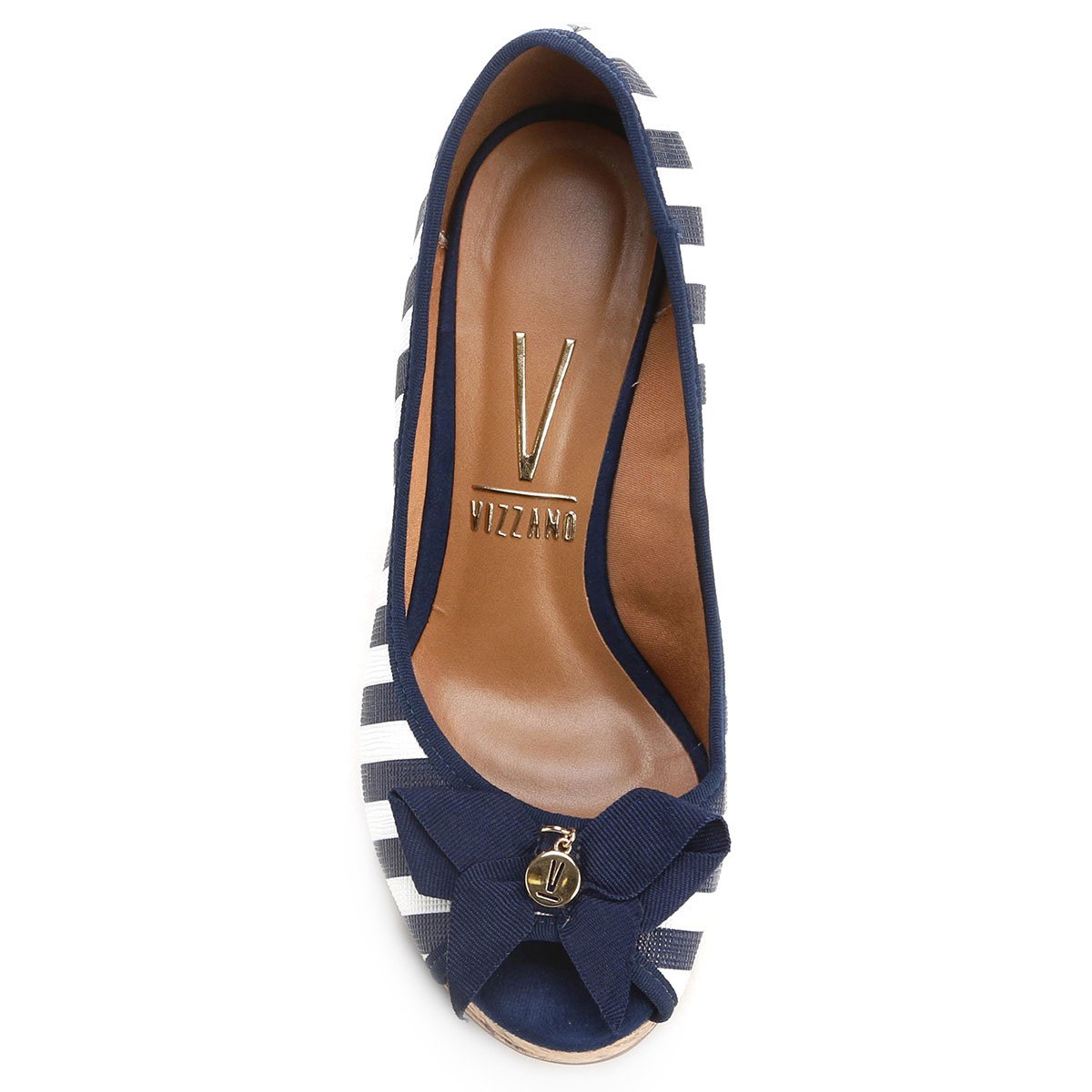 peep toe vizzano azul marinho