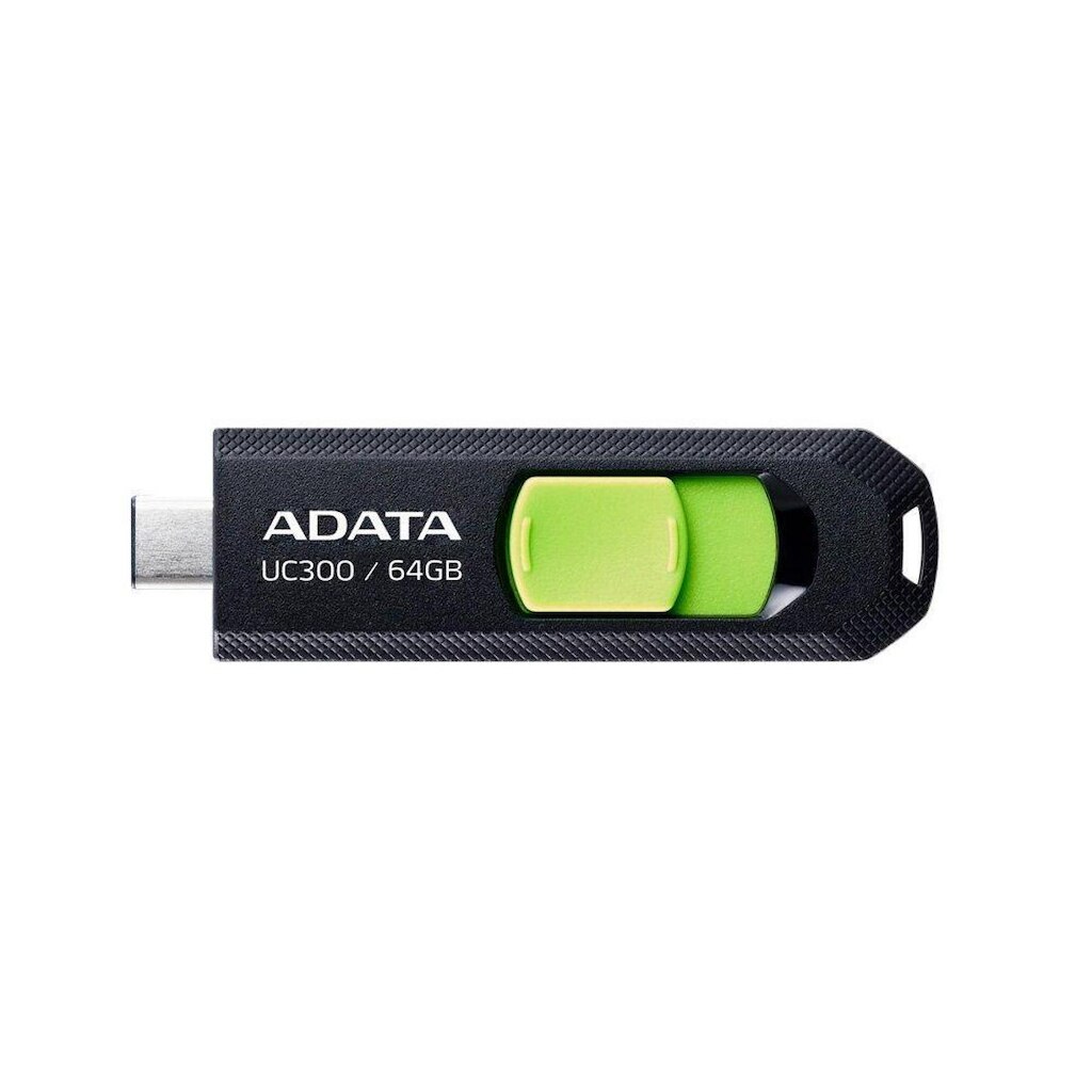 Pen Drive 64GB A UC300, USB 3.2, OTG, Dual Conector, Retrátil, Preto e Verde - ACHO-UC300
