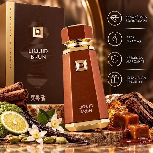 Perfume Árabe Liquid Brun French Avenue Eau de Parfum Masculino 100ml
