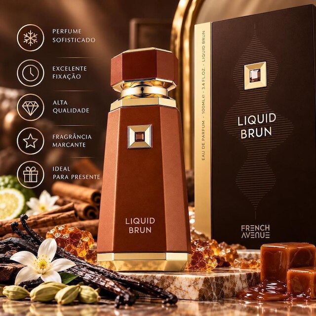 Perfume Árabe Liquid Brun French Avenue Eau de Parfum Masculino 100ml