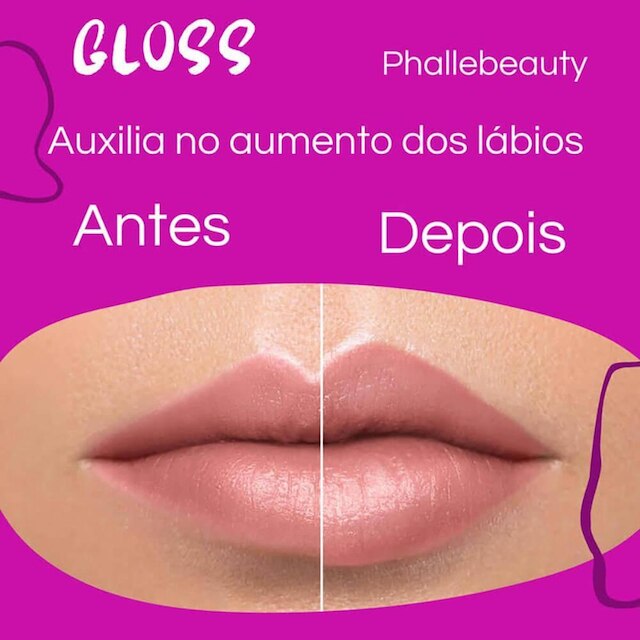 Phállebeauty Big Mouth - Gloss Labial Hidrata e Aumenta o Volume Rosa 4ml