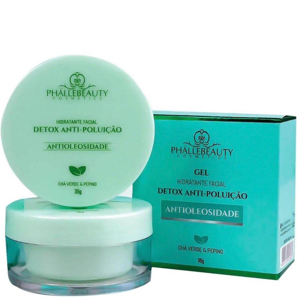 Phállebeauty Detox Antipoluição - Gel Hidratante Facial Antioleosidade 35g