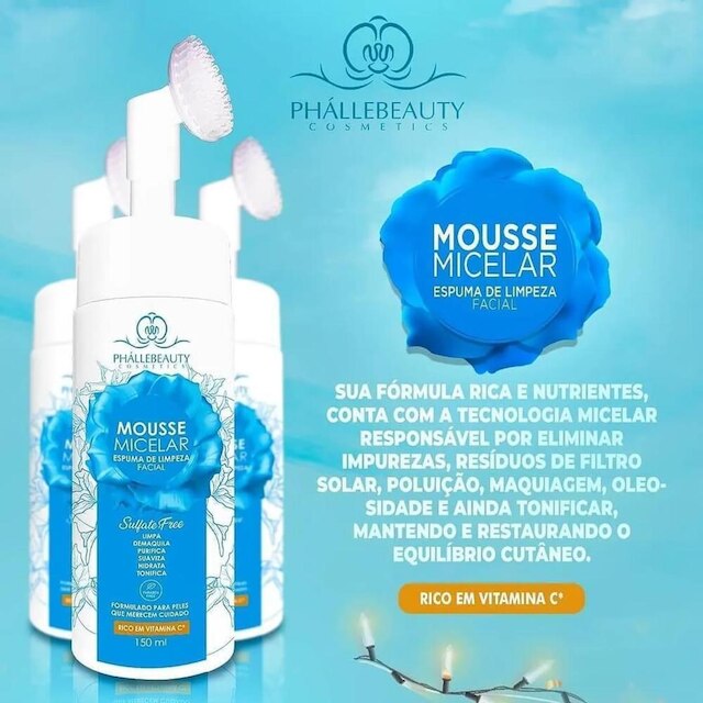 Phállebeauty - Mousse Micelar Espuma de Limpeza Facial 150ml