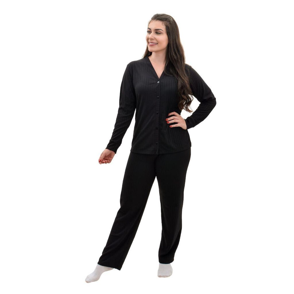 Pijama Aberto com botão Feminino Victory