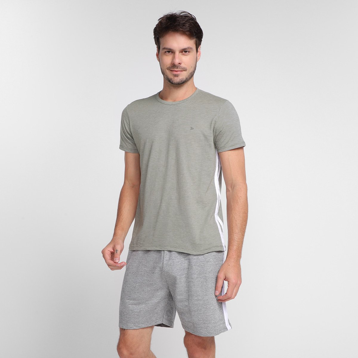 Pijama Adulto Malwee Listras Lateral Curto Masculino - Verde claro Menor preço em Pijama Adulto Malwee Listras Lateral Curto Masculino - Verde claro