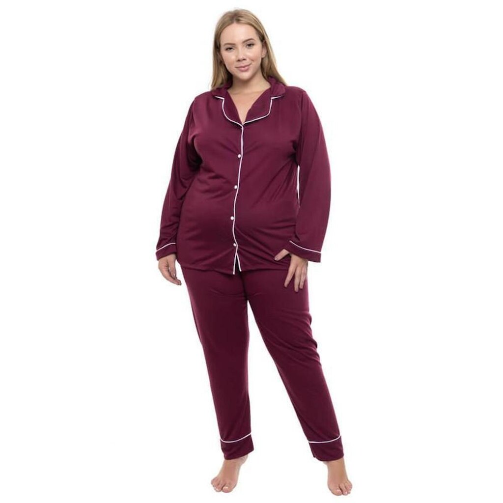 Pijama Americano Longo Sepie 620  Plus Size Vermelho