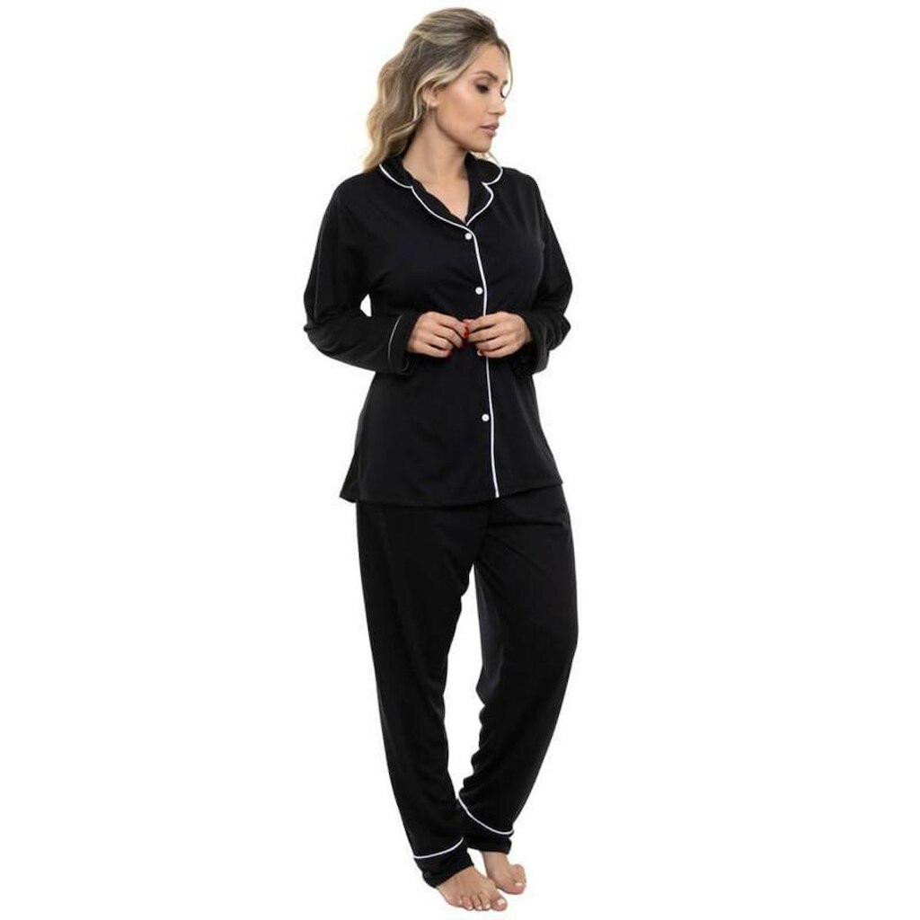 Pijama Americano Longo Sepie 620 Preto