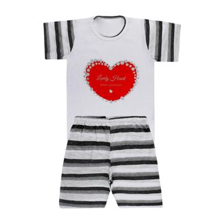 Pijama Blusa com Coração e Short - Big Bless