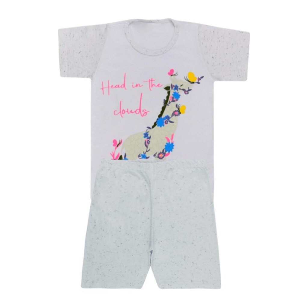 Pijama Blusa com Girafa e Short - Big Bless