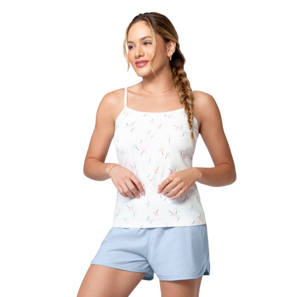 Pijama Blusa de Alça e Shorts Zee Rucci
