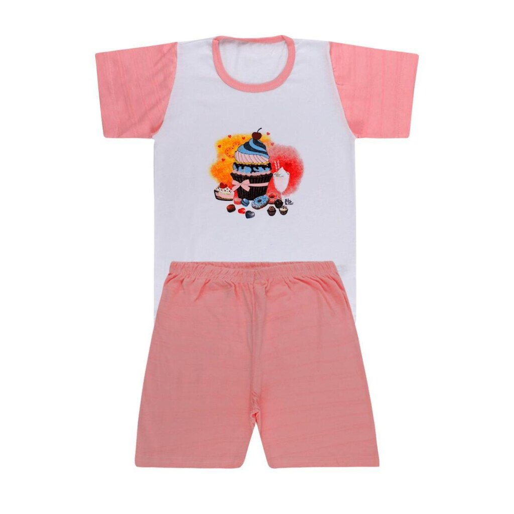 Pijama Blusa de Cupcake e Short - Big Bless