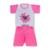 Pijama Blusa e Short de Moletinho - Big Bless - Branco+Rosa