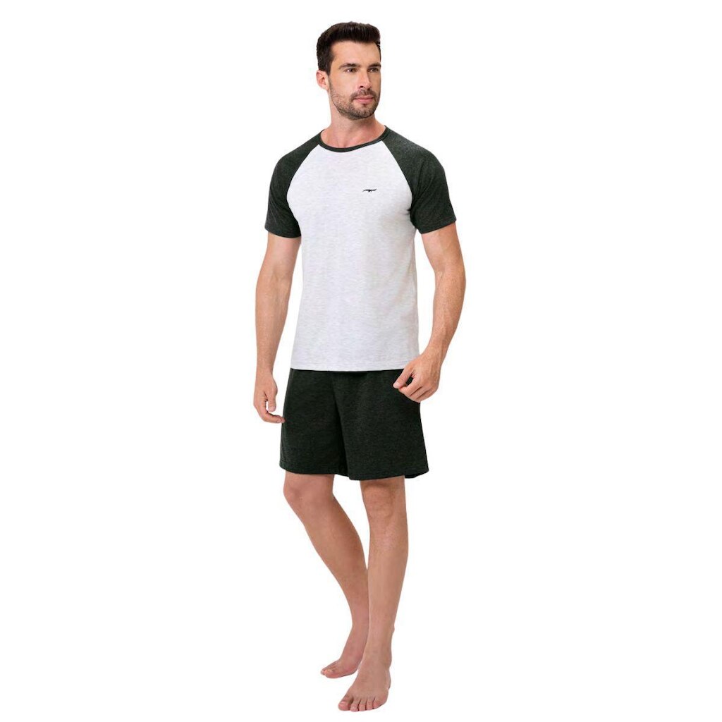 Pijama Camiseta Manga Raglan e Bermuda Zee Rucci
