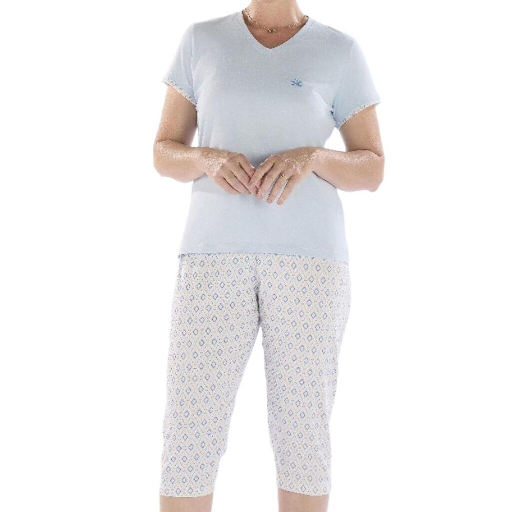 Pijama Capri Pzama 050301 Feminino Estampado Meia Malha T. P/EG