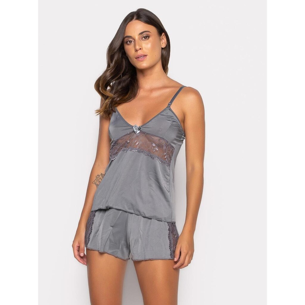Pijama Curto Bravaa Store Roupa de Dormir Com Renda 092
