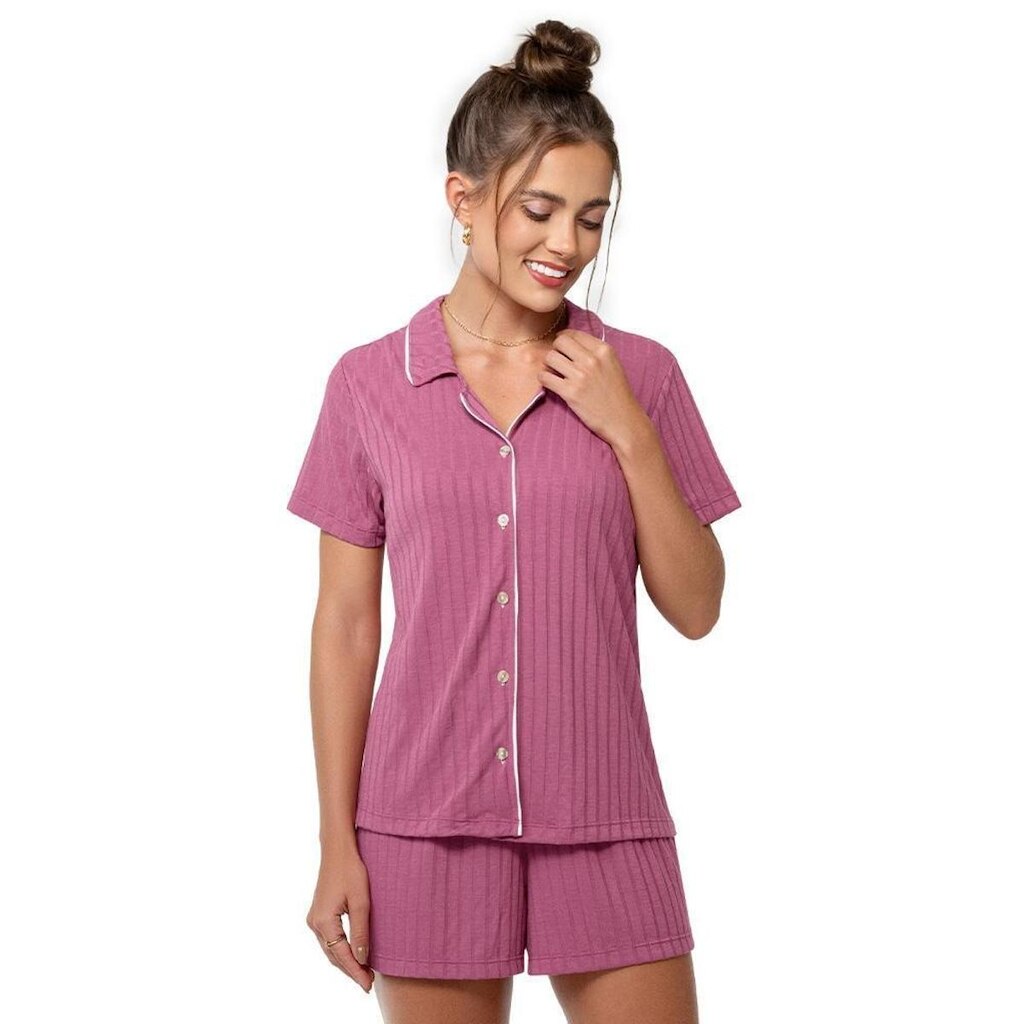 PIJAMA CURTO COM BOTOES ZEE RUCCI FEMININO REF:ZR3203047