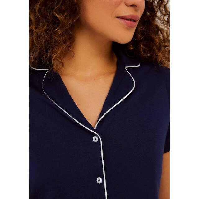 Pijama Curto Feminino Com Botões - Azul XP