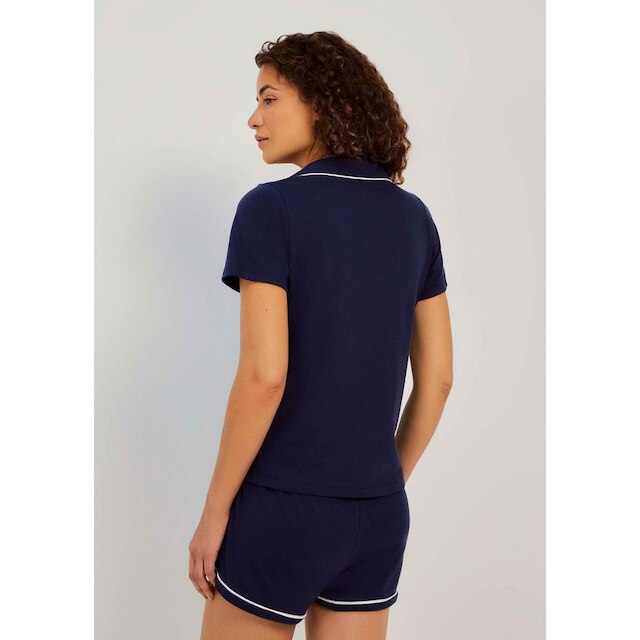 Pijama Curto Feminino Com Botões - Azul XP