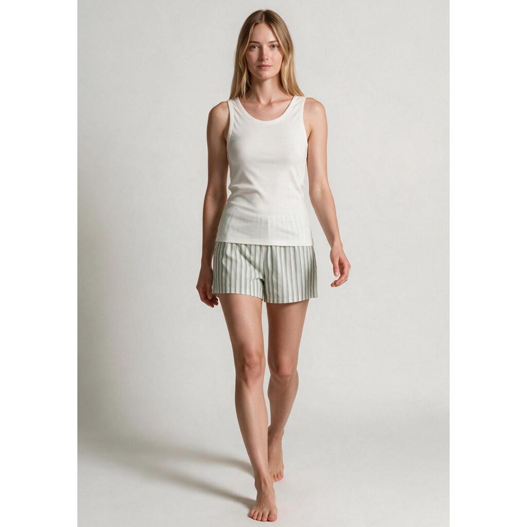 Pijama Curto Feminino Com Shorts Em Tricoline