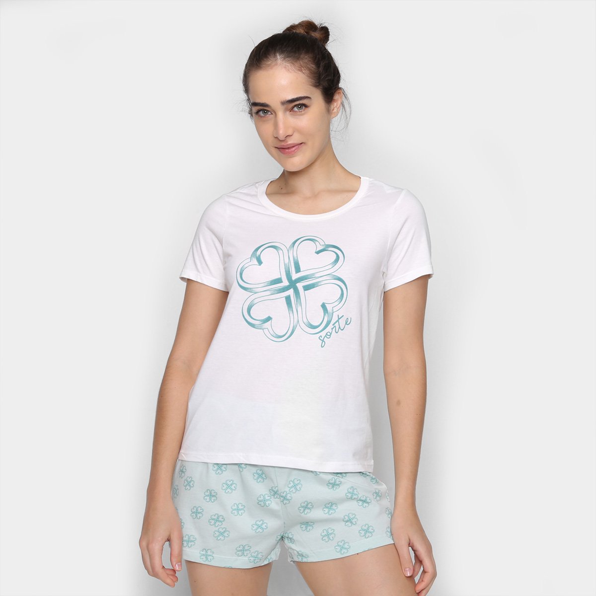 Pijama Curto Hering Coração Feminino - Verde claro é ruim? Pijama Curto Hering Coração Feminino - Verde claro é boa?