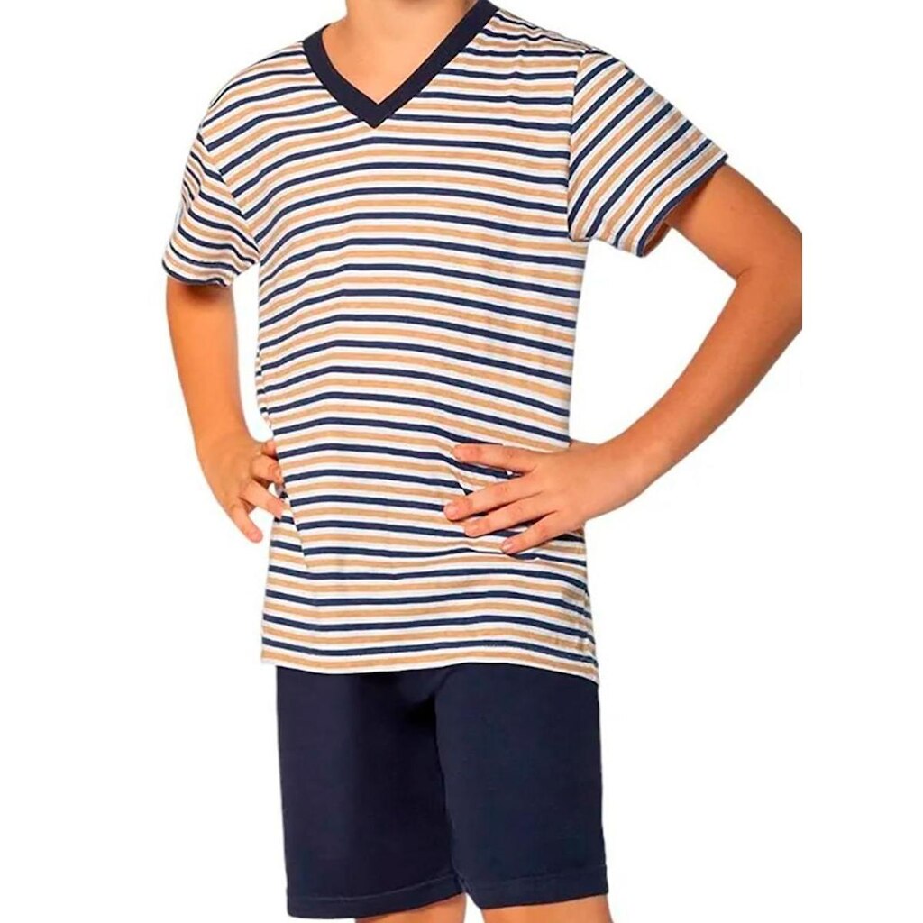 Pijama Curto Infantil Lupo 20021-001 Listrado Algodão T. 04/16