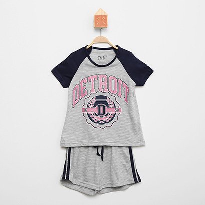 Pijama Curto Infantil Trifil Raglan Menina - Feminino