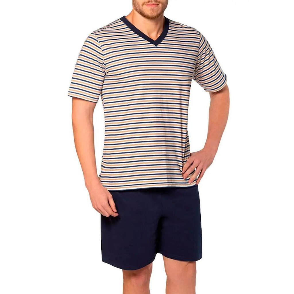 Pijama Curto Lupo 28021-001 Masculino Listrado Algodão T. P/XG