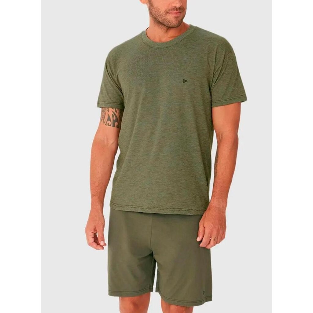 Pijama Curto Malwee 1000130735 Masculino Gola Redonda Malha Fio a Fio T. P/XGG