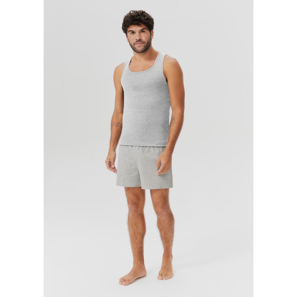 Pijama Curto Masculino Com Samba Canção Hering Menor preço em Pijama Curto Masculino Com Samba Canção Hering