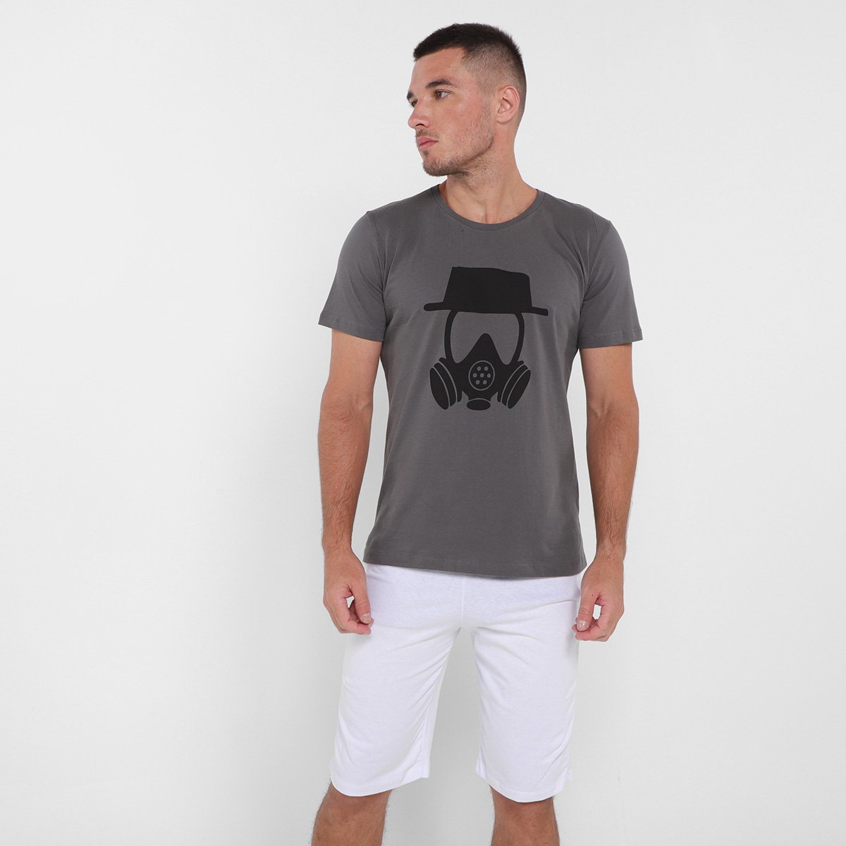 Pijama Curto Volare Básico Masculino - Cinza Menor preço em Pijama Curto Volare Básico Masculino - Cinza