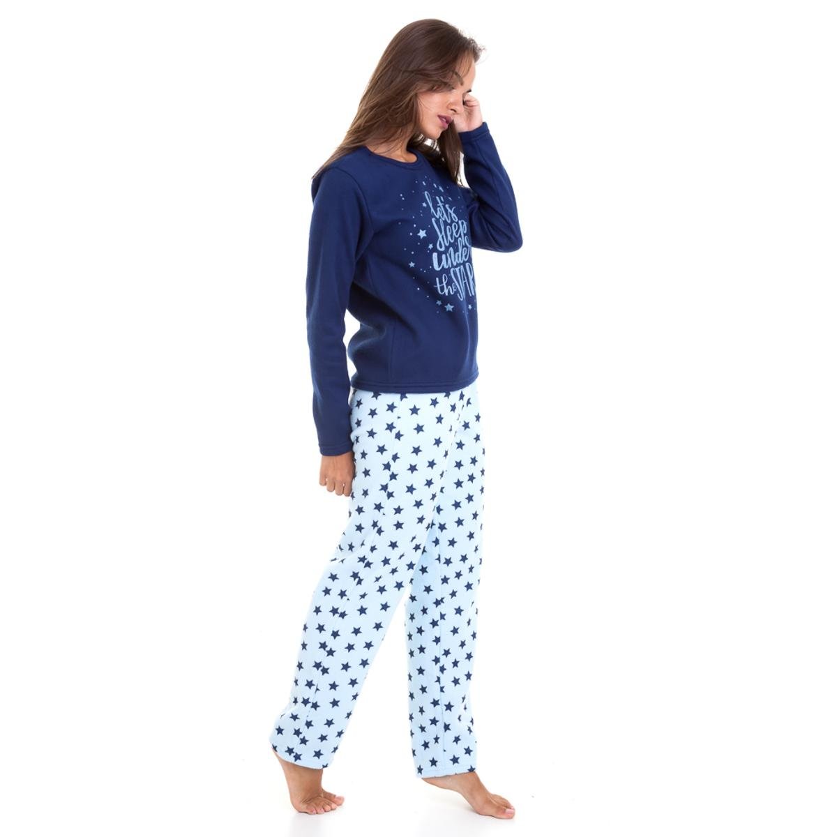 Pijama de Inverno Soft Luna Cuore Feminino - Marinho | Zattini