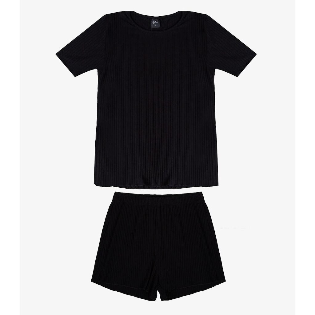 Pijama Feminino Canelado Select Preto