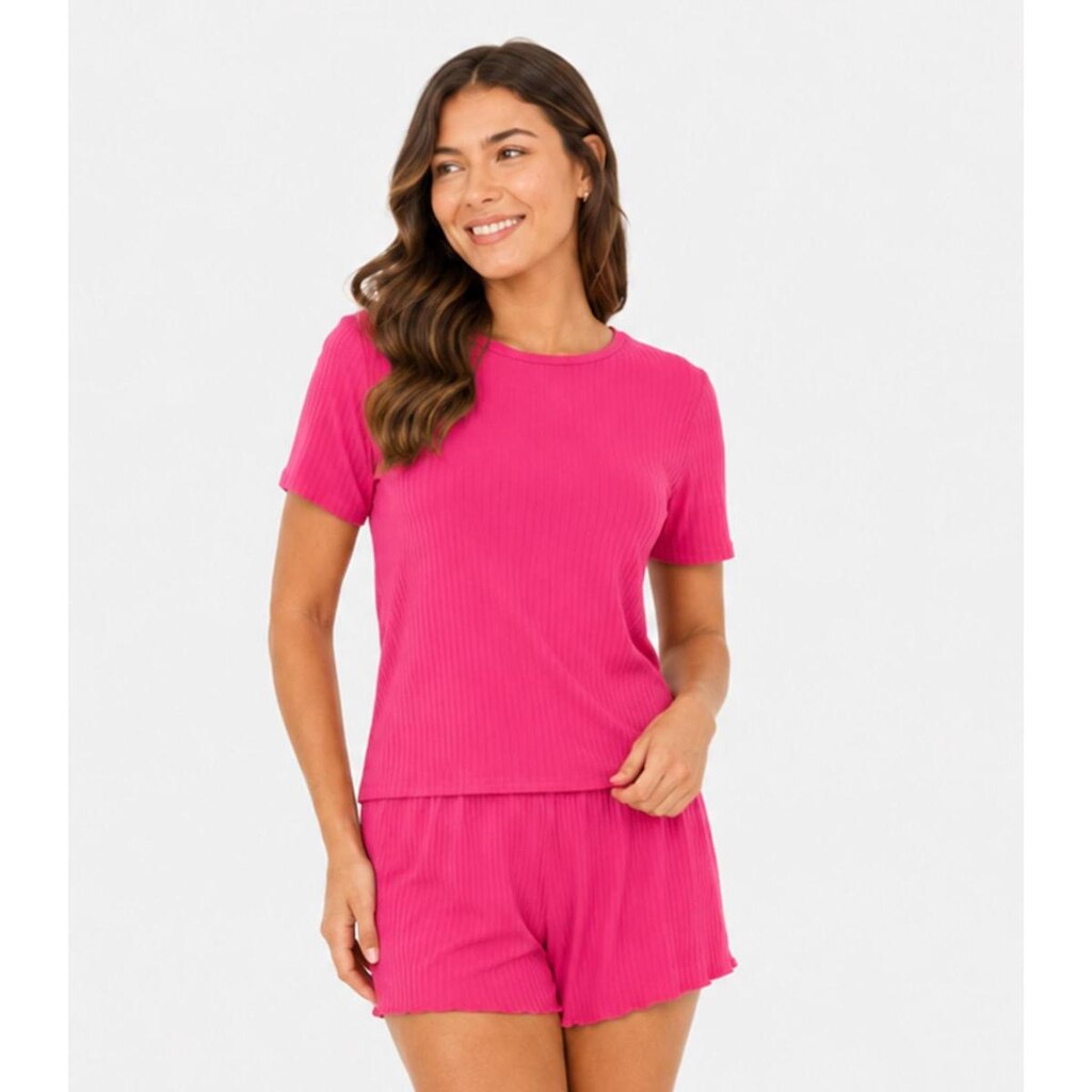 Pijama Feminino Canelado Select Rosa
