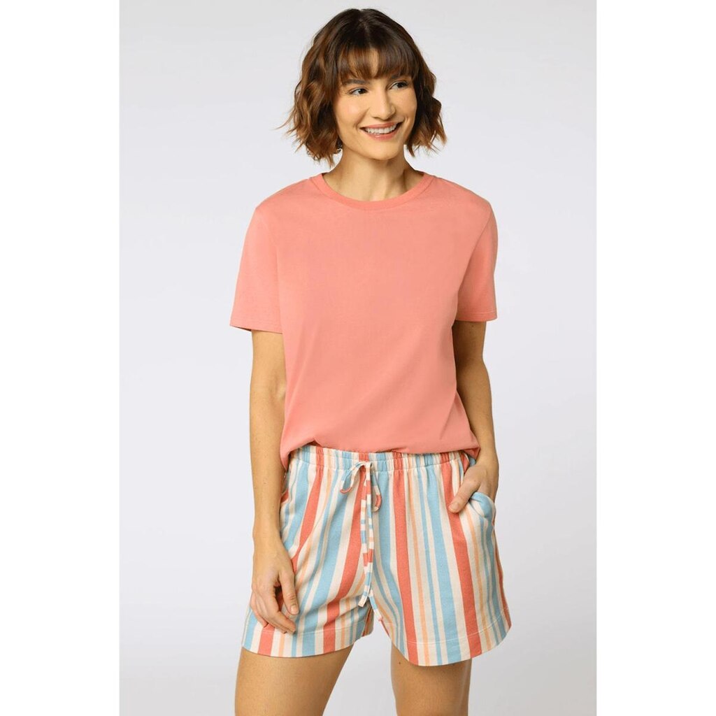 Pijama Feminino Curto Lupo Listrado Algodão Shortdoll Verão