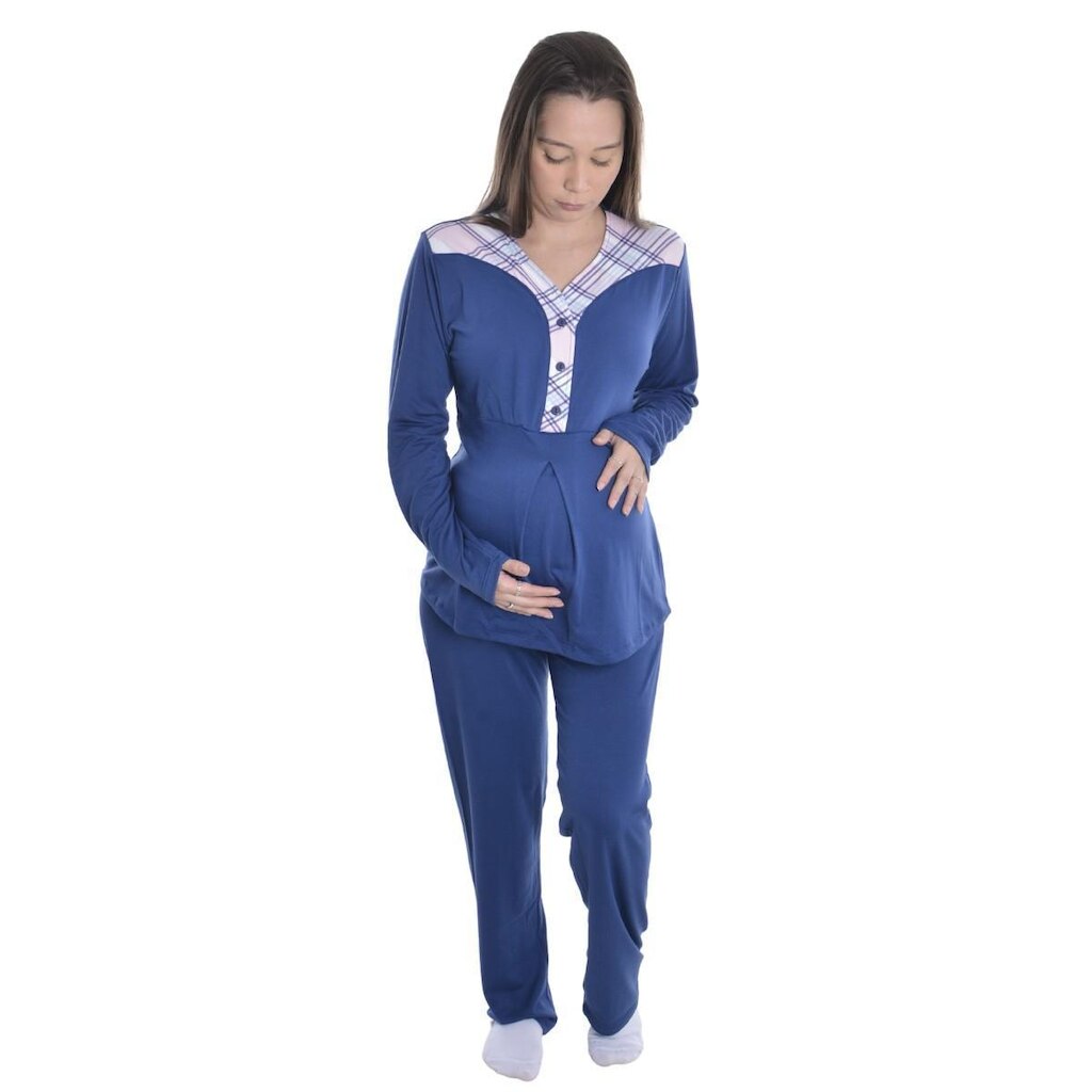 Pijama Feminino Gestante Suede Victory