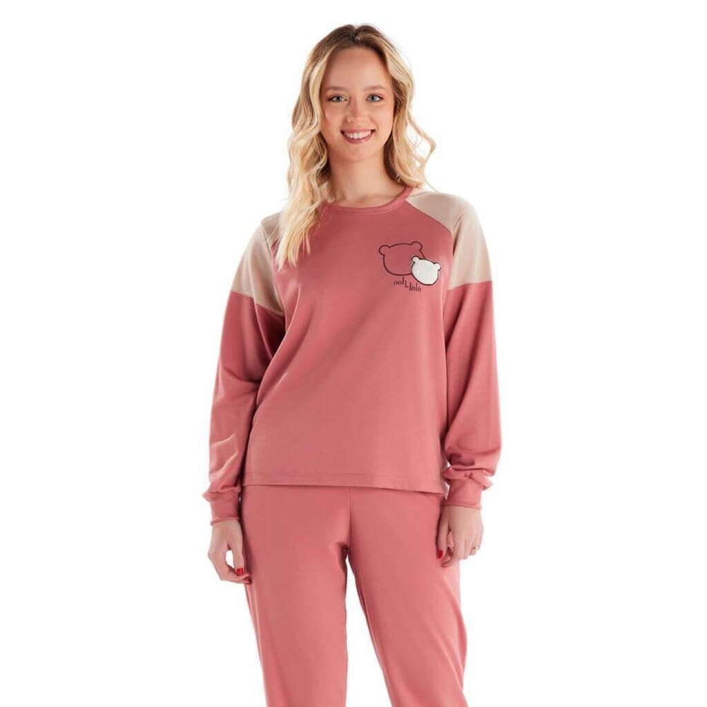 Pijama Feminino Longo Pzama 40488 Moletinho
