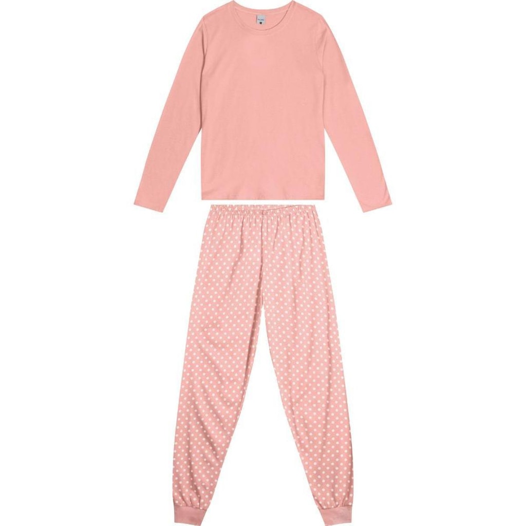 Pijama Feminino Meia Malha Manga Longa Malwee Ref. 117595