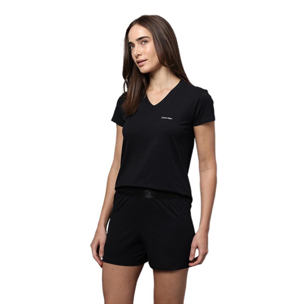 Pijama Feminino Short Doll Calvin Klein Pima Cotton EM0045 Preto